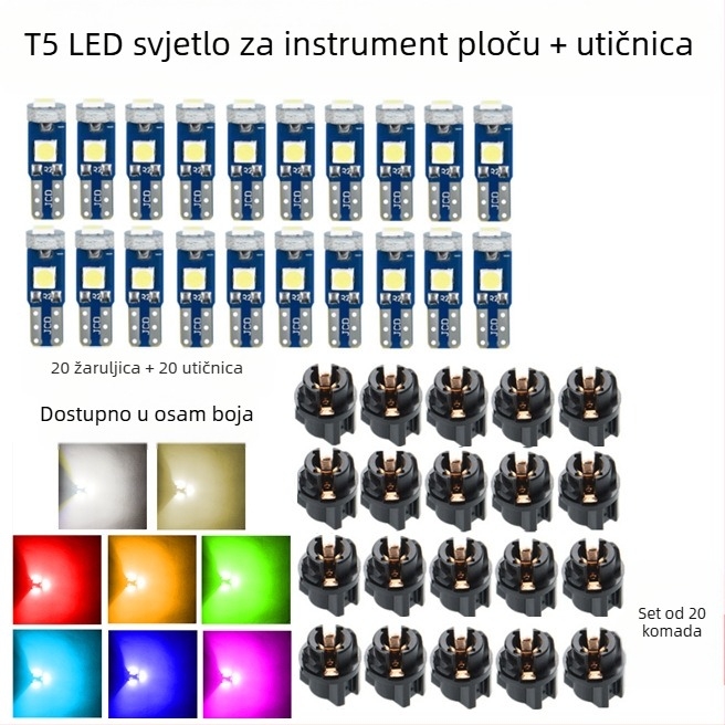 LED set za automobilsko instrument ploču, 3030-3SMD, 12V, 2W, 0.08A, 88600 lm