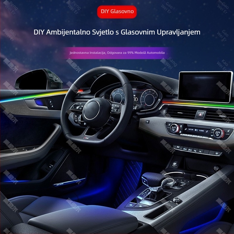 Unutarnje ambijentalno osvjetljenje automobila, skrivena ugradnja, model AILED-01, 12V, 5W, ABS