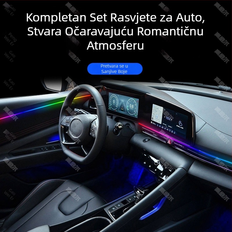 Unutarnje ambijentalno osvjetljenje automobila, skrivena ugradnja, model AILED-01, 12V, 5W, ABS