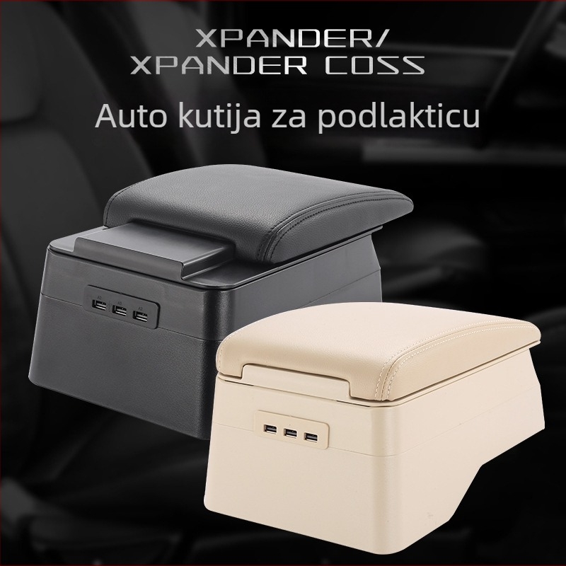 XPANDER kompatibilna kutija za naslon za ruku automobila, dvostruko skladište i brzo punjenje, model V2, plastična