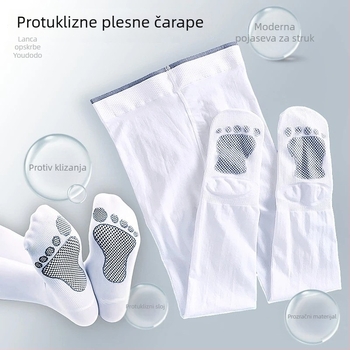 Dječje plesne čarape s protukliznim dnom, tanke 80D, najlon Jacquard