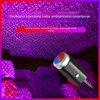 Unutarnja automobilna lampica s laserskim svjetlom – Car Starlight, aluminijska legura, 5 V, 0,15 W, vijek trajanja 10000 h