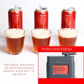 Tester alkohola iz daha F838 – Prijenosni, ručni, s privjeskom za ključeve, LED zaslon