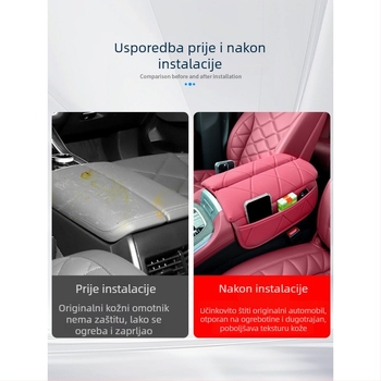 Kožna navlaka za zaštitu pretinca naslona za ruku za BMW X5/X6/X7, podizanje srednjeg naslona, unutarnja dekoracija automobila