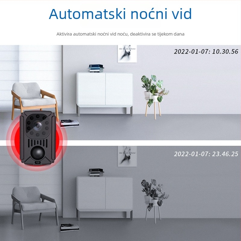 MD31 infracrvena kamera za nadzor s PIR senzorom, HD noćni vid, napajanje 5V, radna temperatura 0–40°C, IR domet 3–5 m