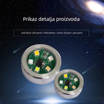 Upozoravajuće svjetlo s treperavim blinkom za motocikle i električna vozila — ljepljiva montaža, bez žica, senzor vibracija, aluminij, 12V, 3W, 0,35A, kružno 5-LED strob