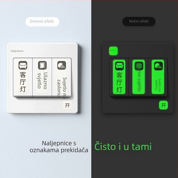 Naljepnica za označavanje prekidača – svjetleća za brojilo/strujni ormarić, glavni prekidač – moderni minimalistički zidni ukras