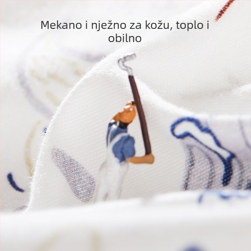 Dječja spavaća vreća s konstantnom temperaturom, pamuk podstava i punilo, odvojive rukave, debela, crtani uzorak, za zimu i jesen