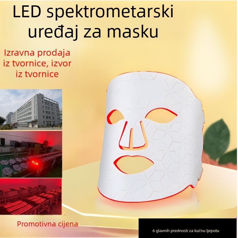 Maska za ljepotu s fotonskim podmlađivanjem i LED bojnom svjetlošću, 3. i 4. način rada, hidratacija