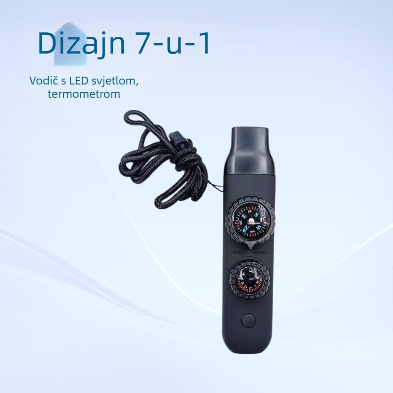 Joyful vanjska zviždaljka za preživljavanje sa sedam funkcija, LED svjetlom, termometrom i kompasom