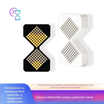Stolna lampica s bežičnim punjenjem i ugrađenom baterijom, pametno upravljanje, 3D pješčani sat ukras i ambijentalno LED osvjetljenje