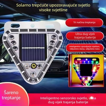 Solarna LED upozoravajuća svjetiljka za vozila s magnetskim držačem — bljeskalno LED svjetlo za automobile, kamione i motocikle