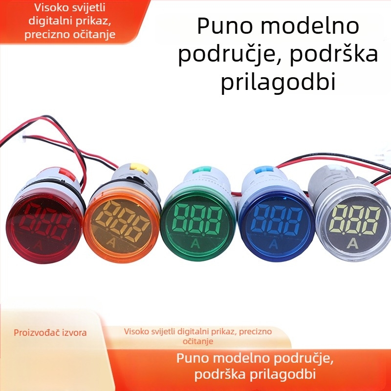 LED indikator s malim digitalnim zaslonom za mjerenje struje i napona, AD16-22DVA univerzalni tip