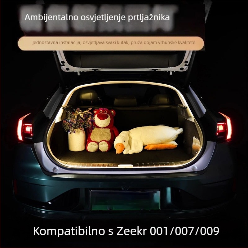 LED traka za osvjetljenje prtljažnika automobila s automatskim senzorom, kompatibilna s Pole krypton 001/007/009, 12V, 5W, LED izvor svjetla