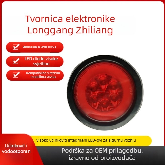 LED svjetla za kamionsku prikolicu, 12/24V, 6 LED, 1000 lm, 6000K, Model Zz-011