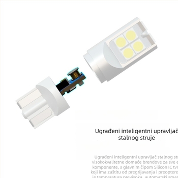LED unutarnja lampica za čitanje u autu, model T10-10W-3030, 3W, 10-28V, 400 lm, 6000-6500K