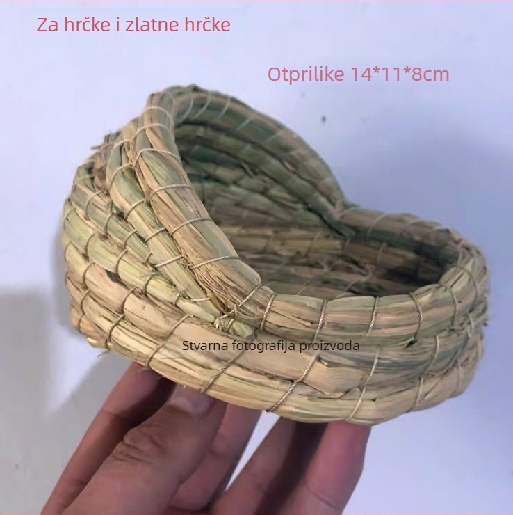 Slameno gnijezdo za hamstere, prozračan i topao, Shengcun Family