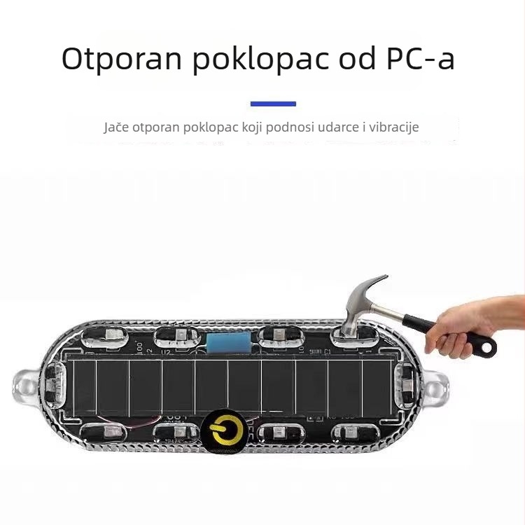 LED stražnja svjetla za motocikle i električna vozila, solarno napajanje, malo ovalno solarno strob svjetlo, 5W, 3.2V