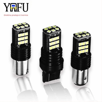 Automobilska LED svjetla za kočnice i pokazivač smjera, visoka jasnost, 24SMD 3030, T20 baza, kompatibilno s 1156/1157/7443/7440, svjetlo za vožnju unatrag, 12-28V