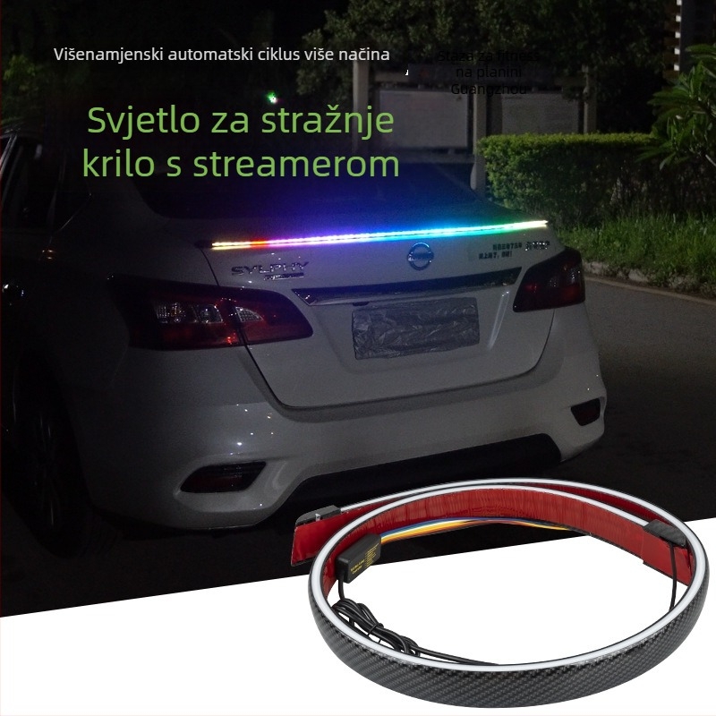 Automobilska stražnja svjetla s karbonskim stražnjim krilom — LED, 12V, 6W, 500 lm, trajanje 30 000 h