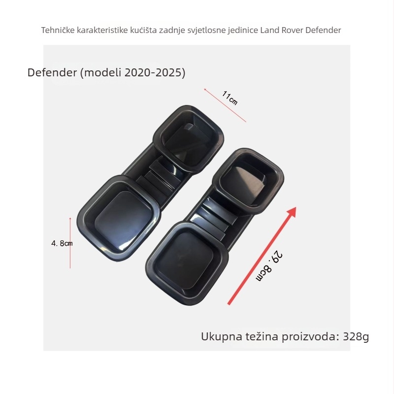 Aksesorij stražnjeg svjetla Land Rover Defender D58, ABS, Hebang, kompatibilan s Defender 20–25