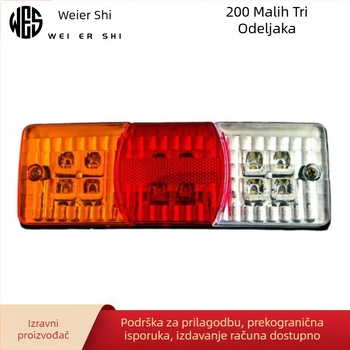 LED stražnja svjetiljka za tricikl, trosektorski dizajn, 12V, 10W, vijek trajanja 9999 sati