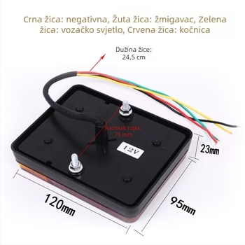 LED stražnja svjetlo T15, 12V-24V, 8 LED dioda, vijek trajanja 50.000 sati