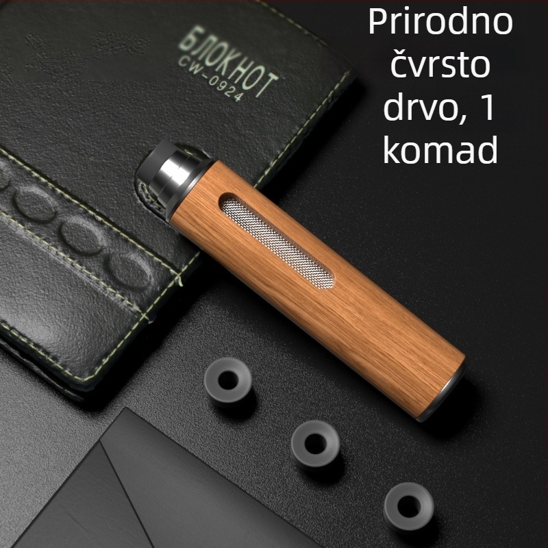 Auto pepeljar — drveni, graviran, dvostruka upotreba za auto i dom, 55 g