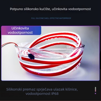 Silikonsko LED svjetlo za poklop automobila – dvobojno kroz svjetlo, 10W, 12V, 0,5A