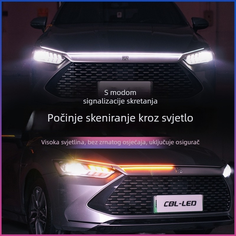 Silikonsko LED svjetlo za poklop automobila – dvobojno kroz svjetlo, 10W, 12V, 0,5A