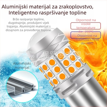 LED dekodirajuća auto signalna svjetiljka, 18W, 12-24V, kompatibilno s 1156 / PY21W / BAU15S / 7440 / 3156