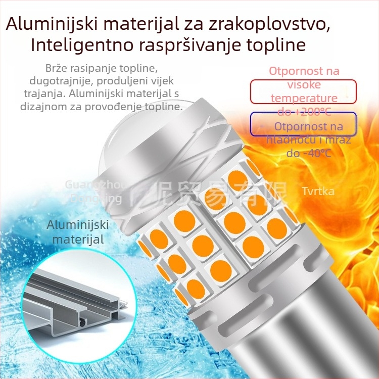 LED dekodirajuća auto signalna svjetiljka, 18W, 12-24V, kompatibilno s 1156 / PY21W / BAU15S / 7440 / 3156