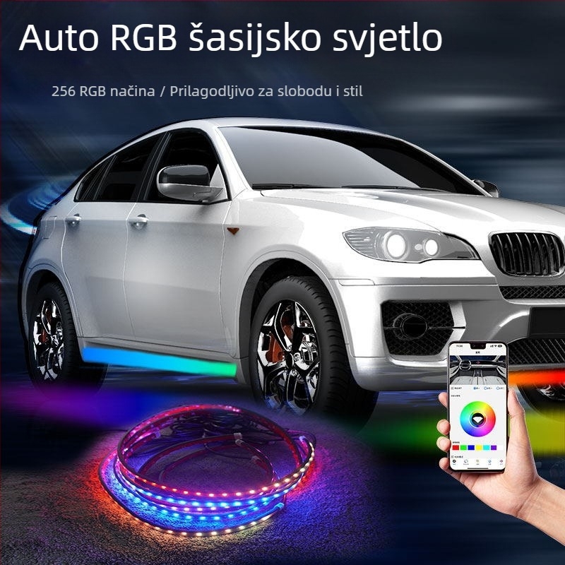 Ambijentalno osvjetljenje podvozja automobila uz APP upravljanje (12V, 5W, 3A, montaža na šasiji, snap-on)
