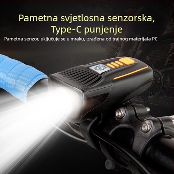 Prednje svjetlo za bicikl za planinske i cestovne bicikle – mini, kompaktno, visoke svjetline, dugotrajno, pametni senzor svjetla; noćna vožnja biciklom na cestama; stražnje svjetlo za bicikl s kočnicom; stražnje svjetlo za cestovni bicikl