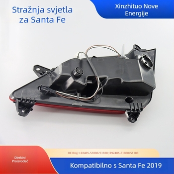 Zadnje svjetlo za automobil Santa Fe 2019 – stražnje svjetlo za branik, ABS; lijevo: L92405-S1000/S1100; desno: R92406-S1000/S1100; bez LED i žarulja