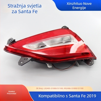Zadnje svjetlo za automobil Santa Fe 2019 – stražnje svjetlo za branik, ABS; lijevo: L92405-S1000/S1100; desno: R92406-S1000/S1100; bez LED i žarulja