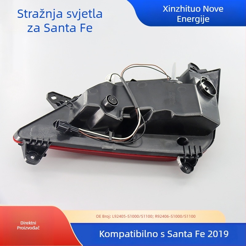 Zadnje svjetlo za automobil Santa Fe 2019 – stražnje svjetlo za branik, ABS; lijevo: L92405-S1000/S1100; desno: R92406-S1000/S1100; bez LED i žarulja