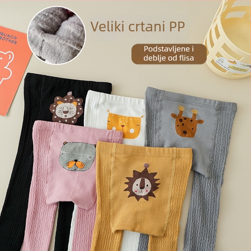 Dječje tajice za zimu s flis podstavom, cartoon uzorak, 80% pamuka, debele