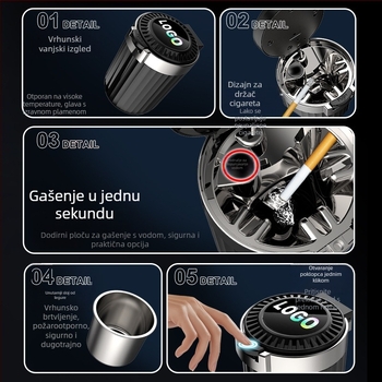 Automobilski pepeljak Jerude Model 1, Plastika, Lijevanje, Težina 152