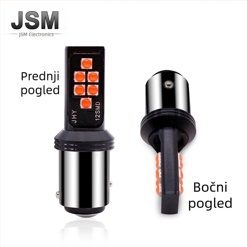 Automobilska LED lampica za kočnicu, SMD 3030, model S25/T20, 12V, 3.5W, aluminij+PC