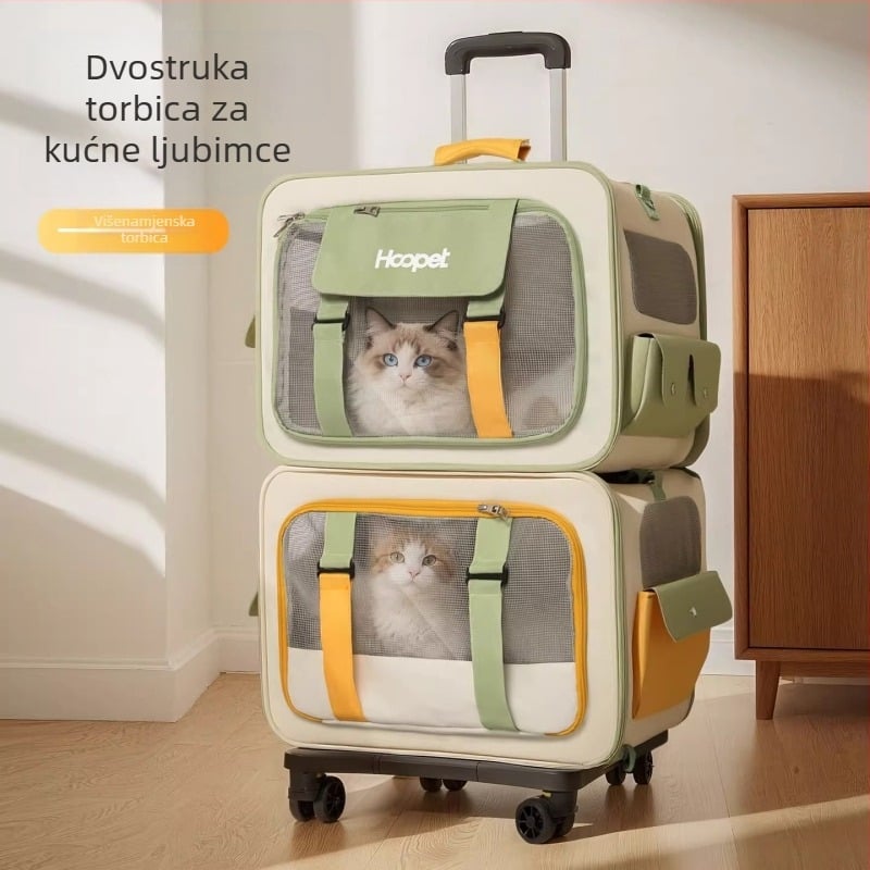 Prenosiva torba za mačke za putovanja, torba za prijevoz mačaka i malih pasa, velik kapacitet do 7 kg, Oxford materijal