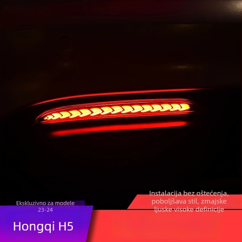 Zadnji LED modul za Hongqi H5 (23–25): dinamičko svjetlo kočnice integrirano u stražnjem svjetlosnom skupu; ABS; 220V; kompatibilan s Hongqi H5