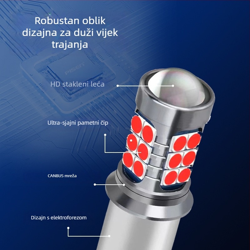 LED svjetlo kočnice za automobil 1156/1157, 3030 LED, 10W, 12V, vijek trajanja 50 000 h