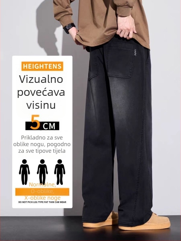 Muške casual hlače slobodnog kroja s ravnim krojevima; tkanina od Lyocell-mješavine (60,1% Lyocell, 37,6% poliester, 2,3% spandex); srednji pojas; zatvaranje vrpicom; perive u perilici; bez glađenja.