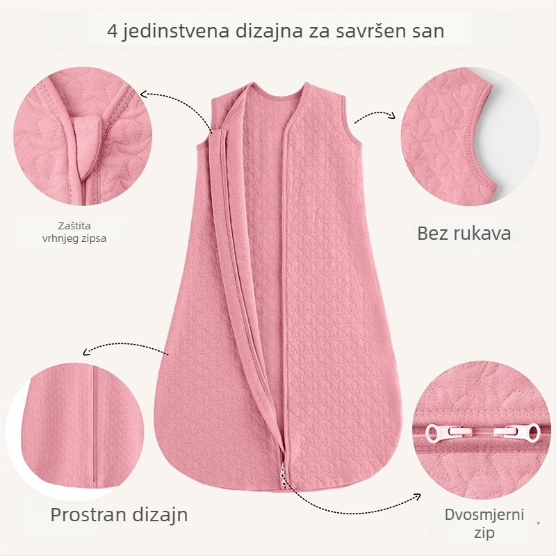 Spavaća vreća za bebe i malu djecu, vest stil, punilo poliester-pamuk, debela, pogodna za jesen i zimu