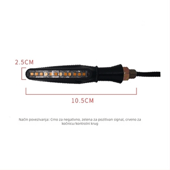 Mododa Fish XCD-51 LED migavac za motocikl — stil tekuće vode, LED izvor, 12V kompatibilnost, trajanje 24 mjeseca