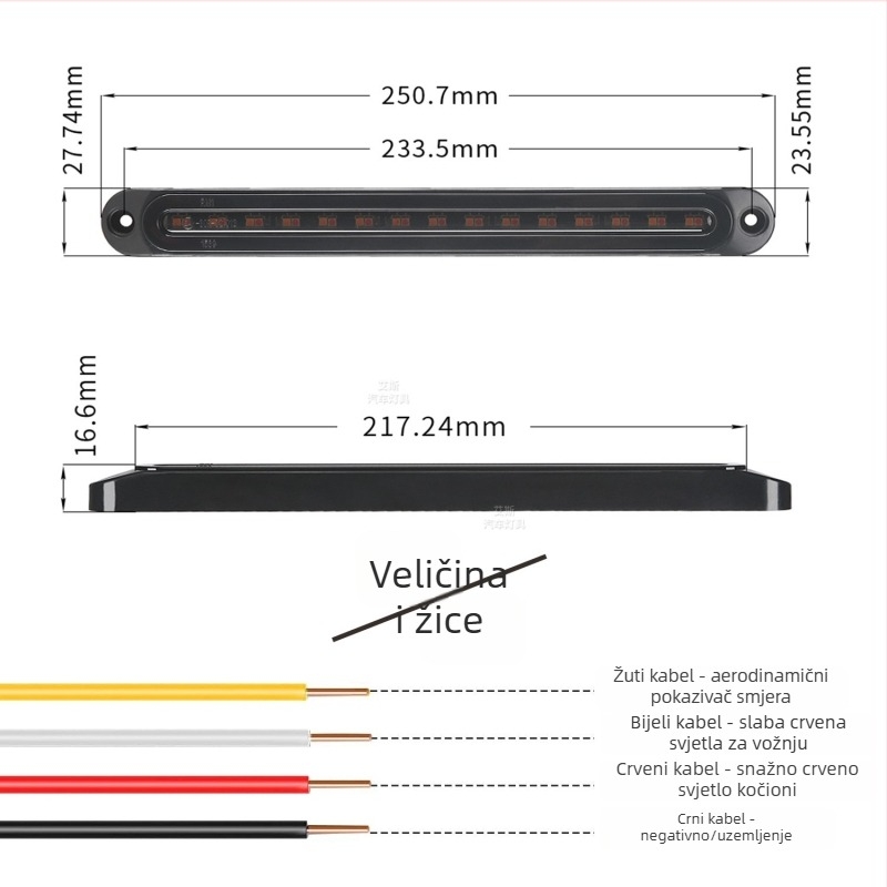 HY-084 LED stražnje svjetlo za kamione, prikolice, kombije, autobuse i RV-ove, 10-30 V, 300 mA