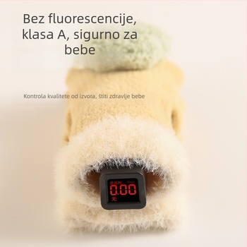 Dječje podne čarape s flisom, protuklizne, srednje duljine, poliester