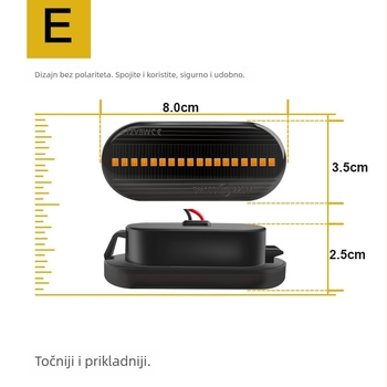 LED signal za blatnik VW/Volkswagen - bočni, 5W, 12V, LED, 6500K, PC+LED materijal