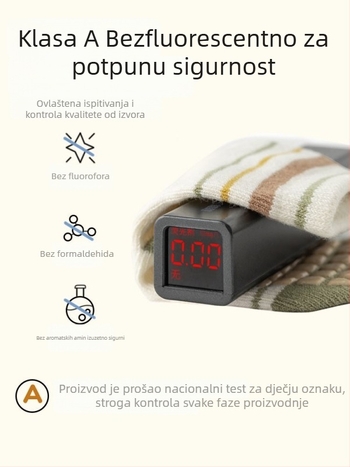 Dječje podne čarape s anti-slip točkicama, srednja cijev, srednja debljina, prugasti ili jednobojni uzorak, pamuk